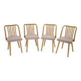 1970s Antonin Suman Set of 4 Oak Dining Chairs, Czechoslovakia