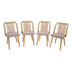 Antonin Suman Set de 4 chaises de salle à manger en chêne, Tchécoslovaquie