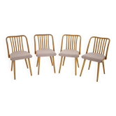 1970s Antonin Suman Set of 4 Oak Dining Chairs, Czechoslovakia
