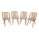Antonin Suman Set de 4 chaises de salle à manger en chêne, Tchécoslovaquie