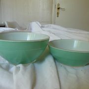4 green and orange bowls duralex 70s
