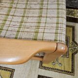 Pair of vintage scandinavian armchairs 1970 scottish fabric
