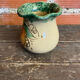 Vintage 1970s Beige Ceramic Vase with Painted Decoration