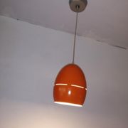 Suite de 3 suspensions vintage orange années 70