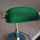 Lampe de banquier socle en marbre vert