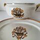 Pair of earthenware plates from Creil and Montereau, decorated with carnations, 1876-1920