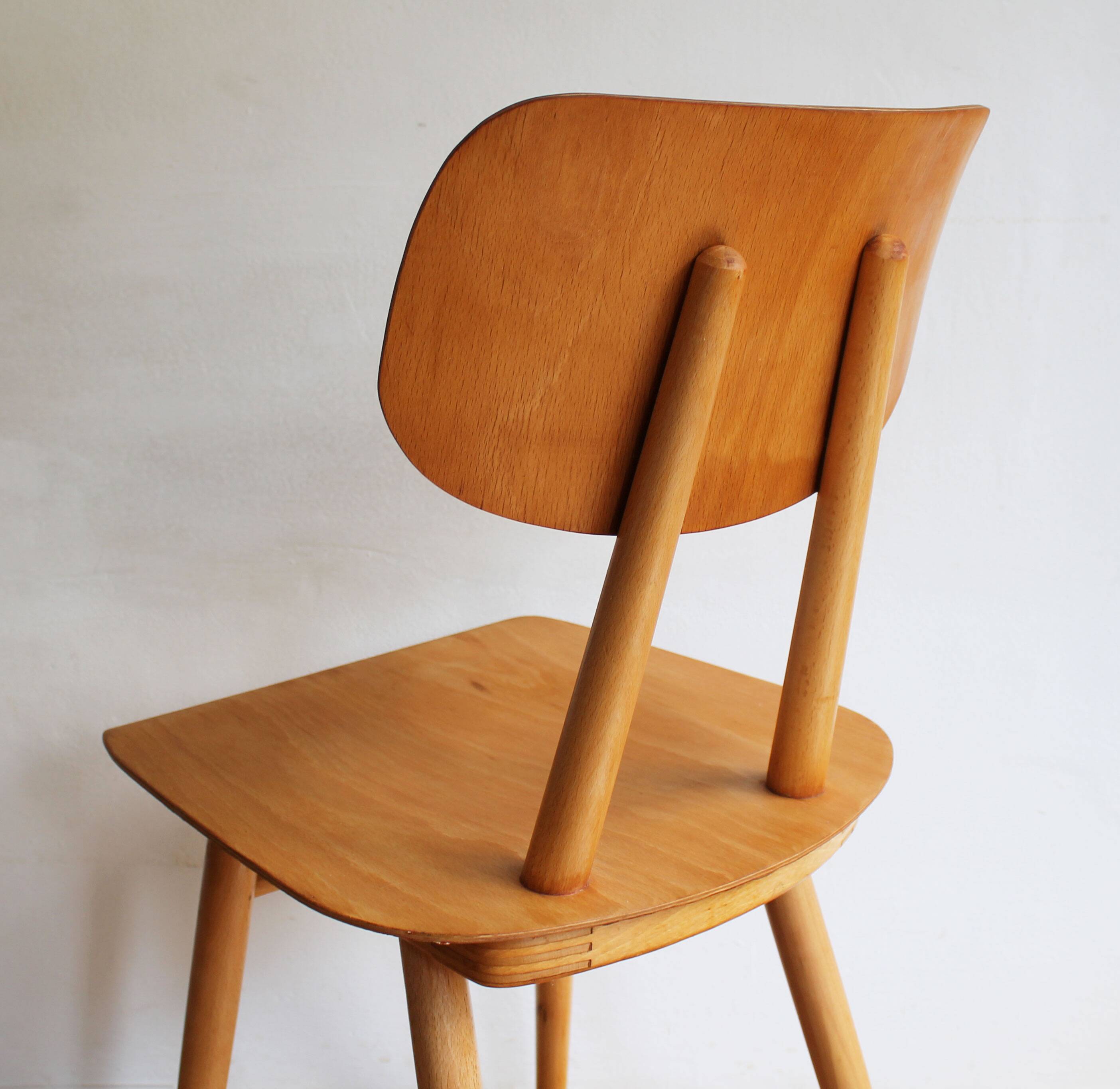 Pair of Dining Chairs by Antonin Suman for TON