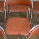 10 vintage skai and chrome metal folding chairs 1970