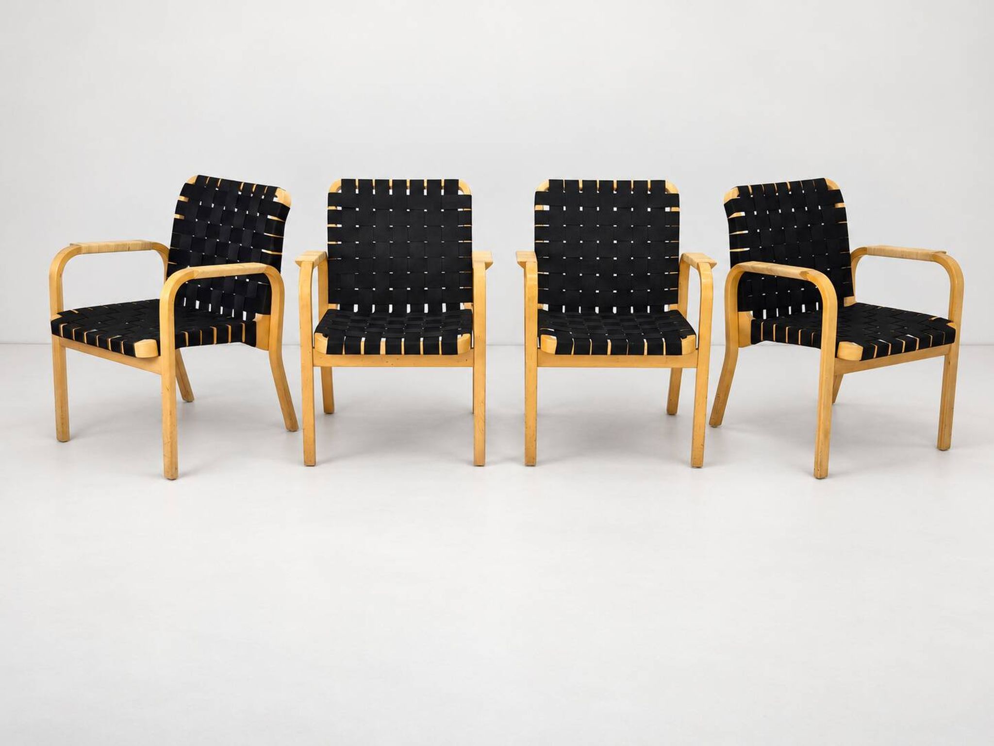 Model 45 Lounge Chairs by Alvar Aalto for Artek, 1970s, Set of 4