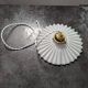 Old hanging lamp in white pleated/draped opaline Art Deco 1930 Ø 24.5 cm