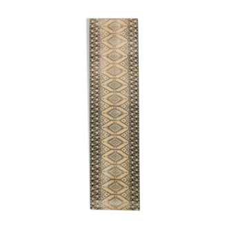 Tapis persan vintage noir crème 3 x 10, 76 x 303 cm SK 20938