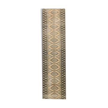 Tapis persan vintage noir crème 3 x 10, 76 x 303 cm SK 20938