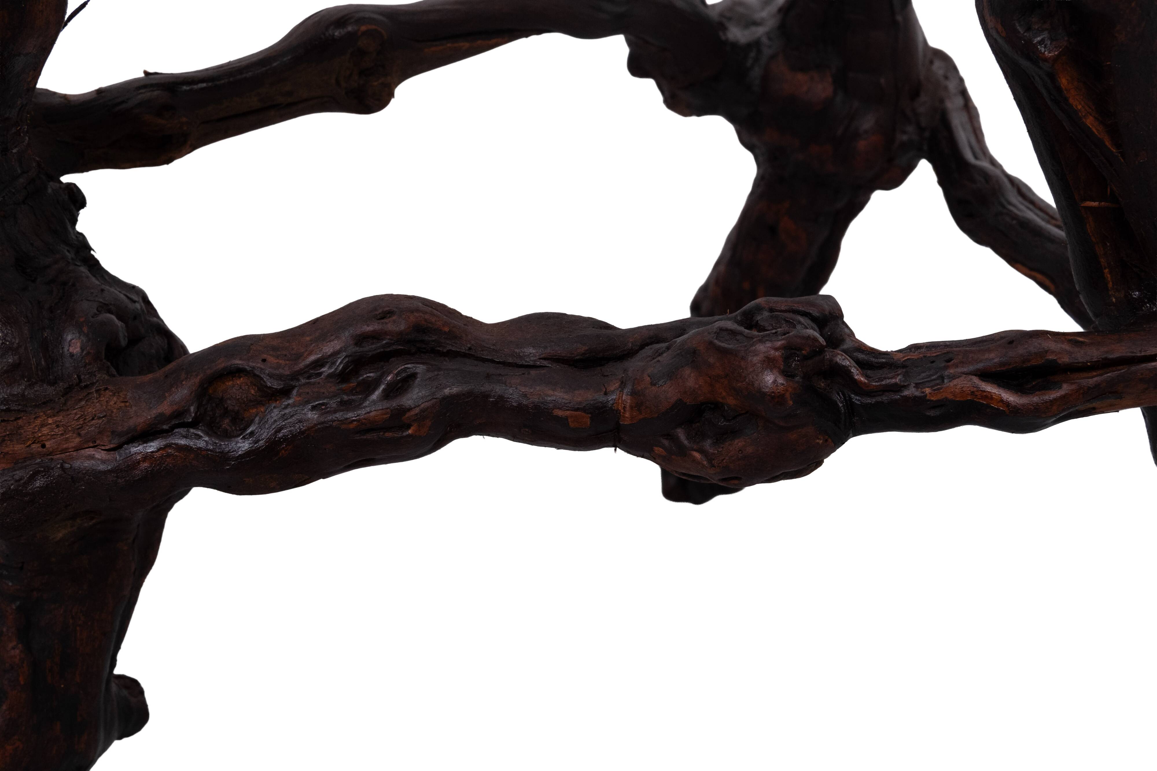 French, Set Of 2 Twisted Grape-vine Roots Bar Stools 1960s