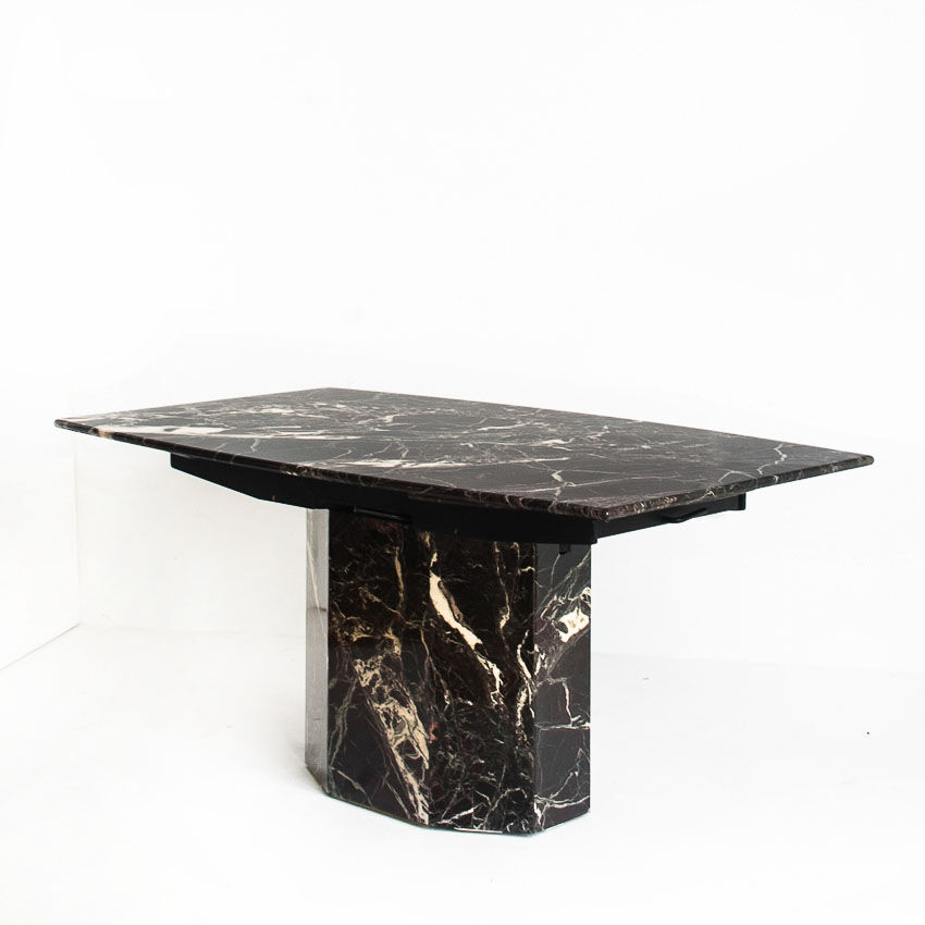 Vintage marble dining table with two extensions, Italy, 80's