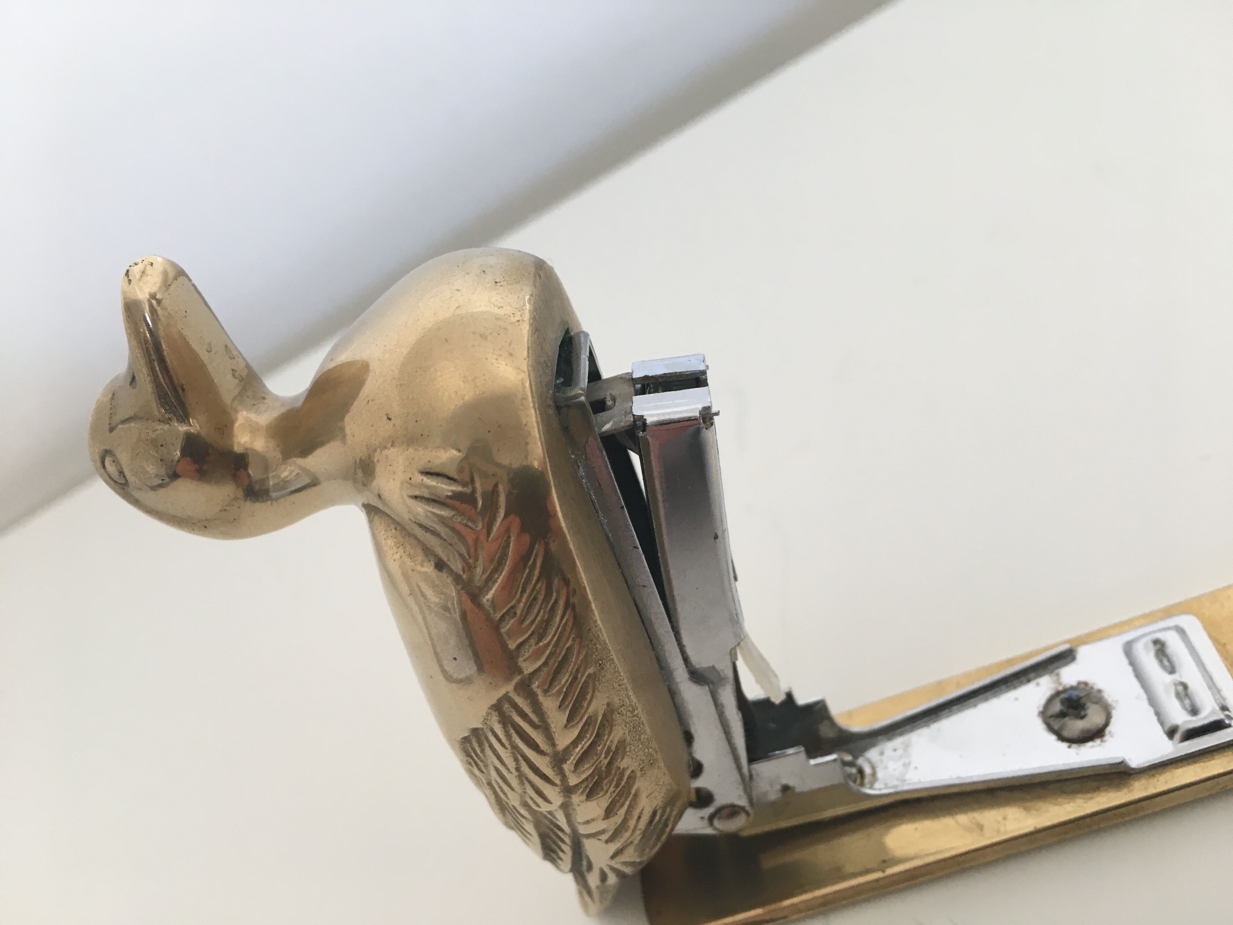 Vintage gold brass paper cutter