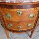 Chest of drawers half moon in marquetry 2 drawers marble top late nineteenth century