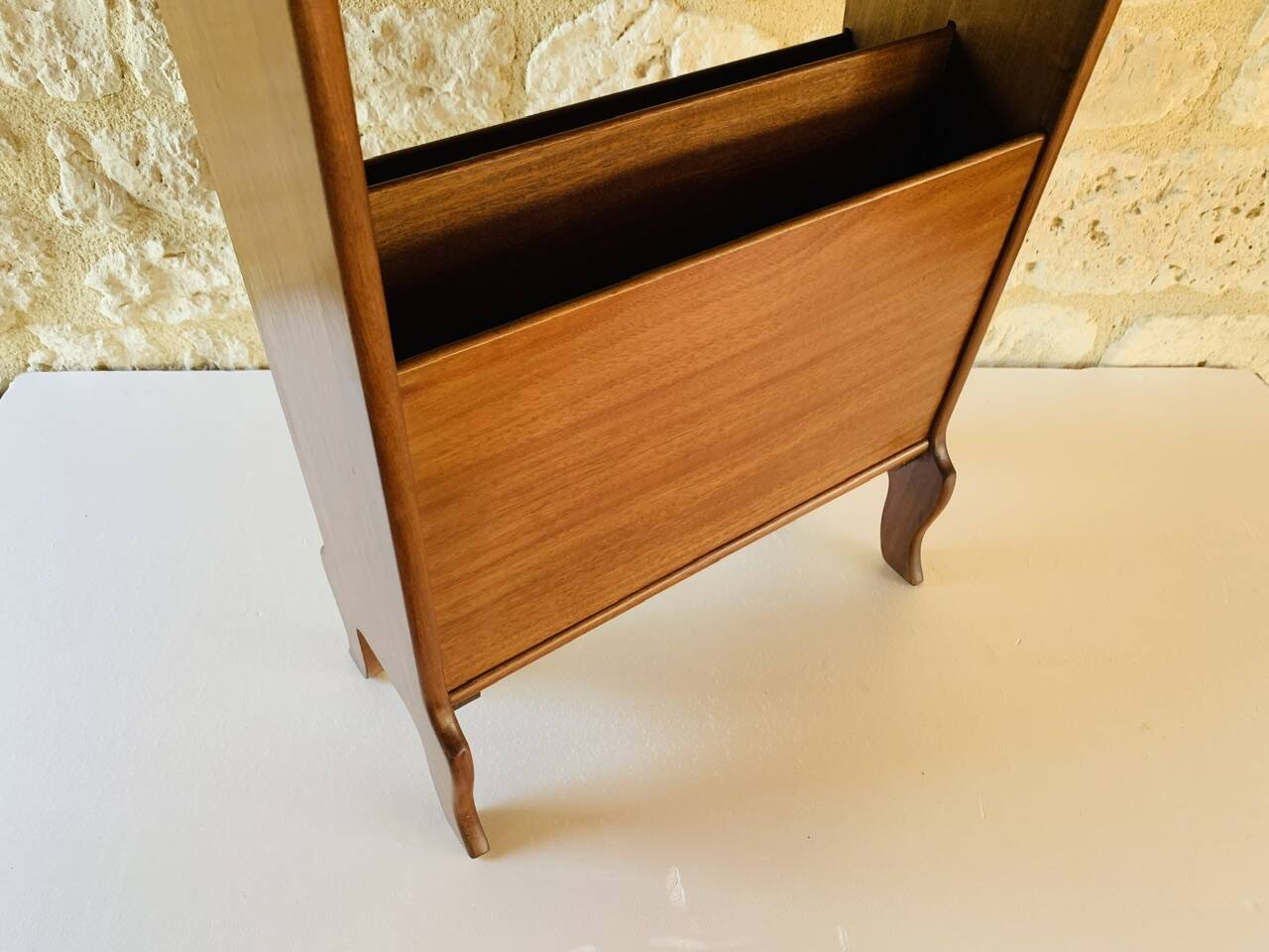 Vintage side table with magazine rack, 1960s