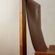 Wood Leather Dining Chairs Luigi Gorgoni Roche Bobois, 1970s, Set of 7