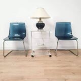 Set of 4 Tobias chairs in blue plexi