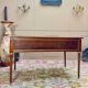 Flat desk in mottled mahogany, Louis XVI style, 19th century