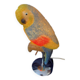 Vintage parrot lamp soft plastic and chrome table lamp exotic lamp