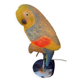 Vintage parrot lamp soft plastic and chrome table lamp exotic lamp