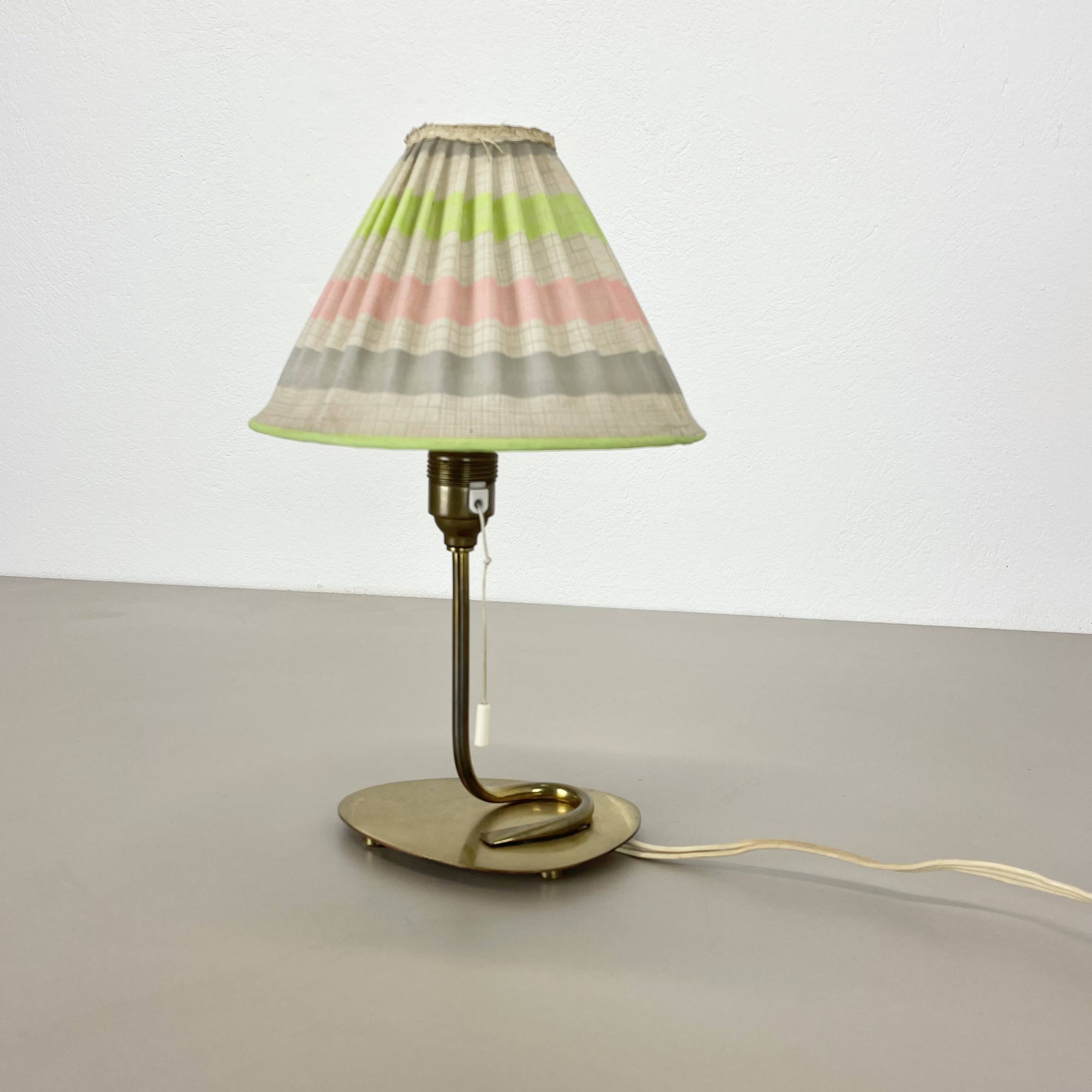 32cm Beautiful kalmar style brass + fabric table light, Austria, 1960s