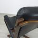 Office armchair leather wood Scandinavian design 70s vintage