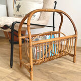 Rattan magazine holder