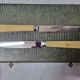 12 bakelite meat knives, 1970
