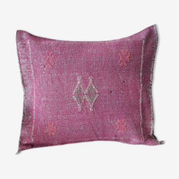 Purple sabra berber cushion in cactus silk 45X50cm