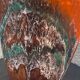 Flamed glazed ceramic slip vase molded pearly vintage vallauris
