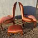 Paire de chauffeuses & pouf Louis-Philippe velours rose, XIXe