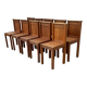 Set of 10 Brutalist Monastery Chairs from the 50s
