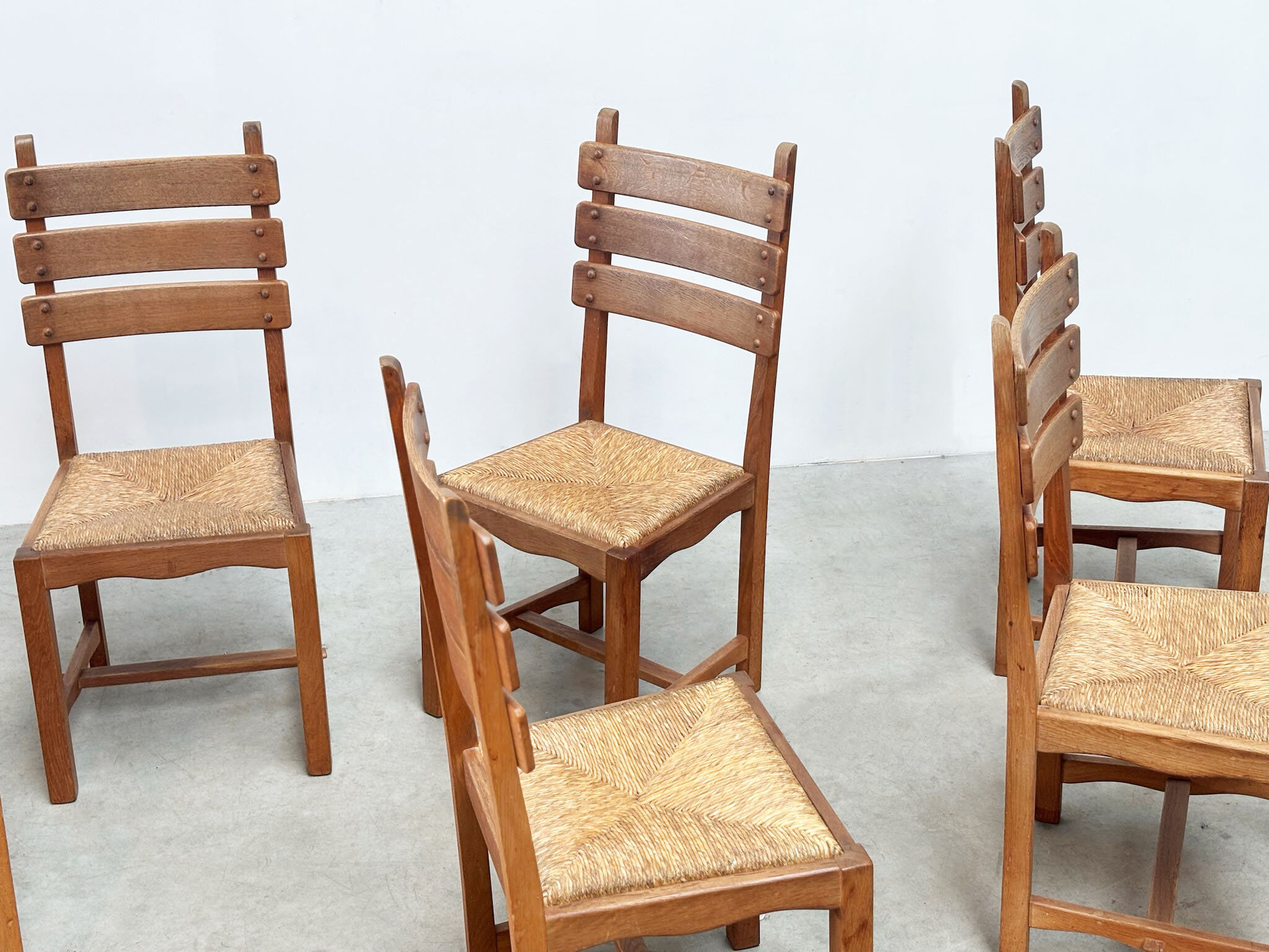 Set of six French dining chairs