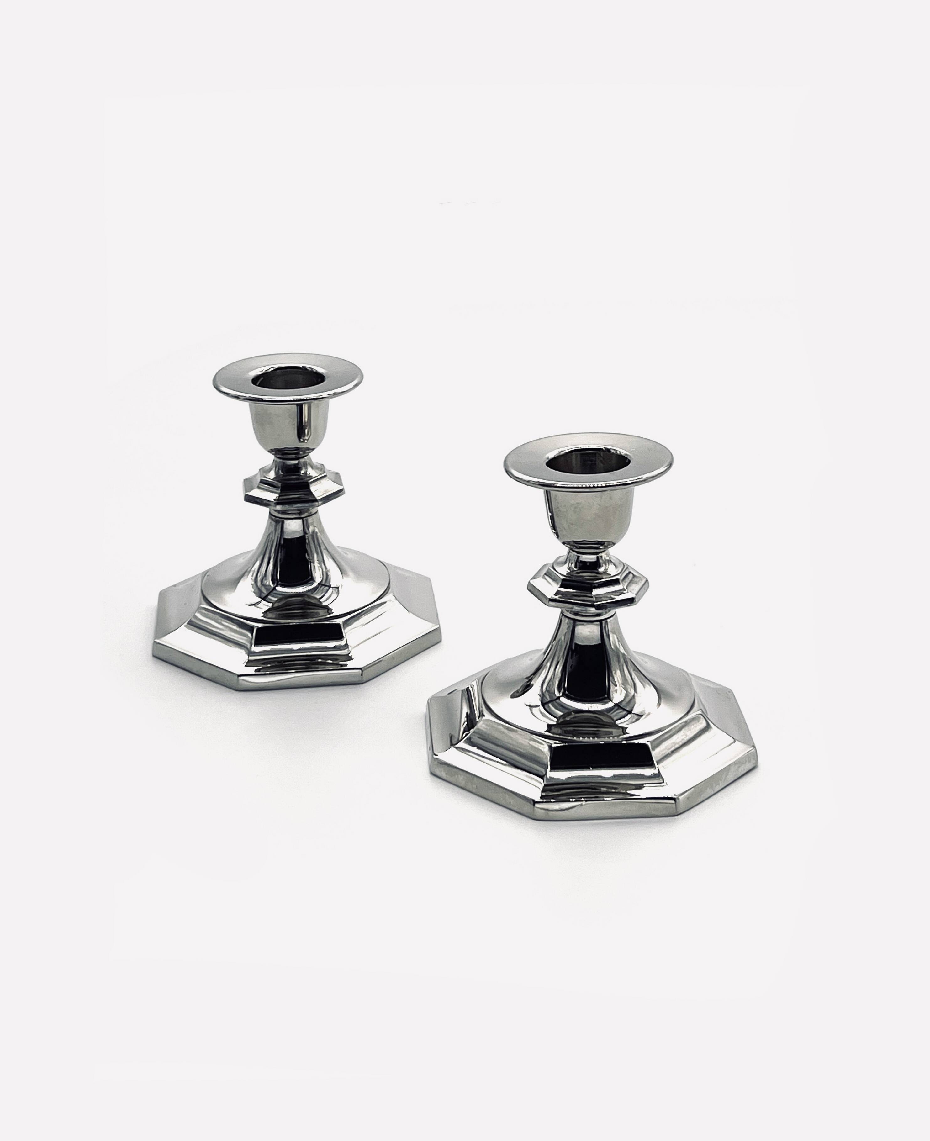 Pair of metal candlesticks