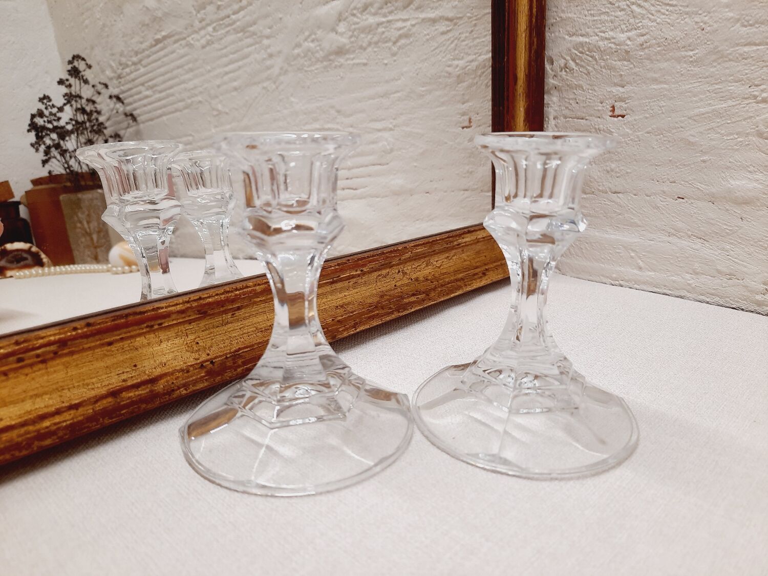 Paire bougeoirs de table