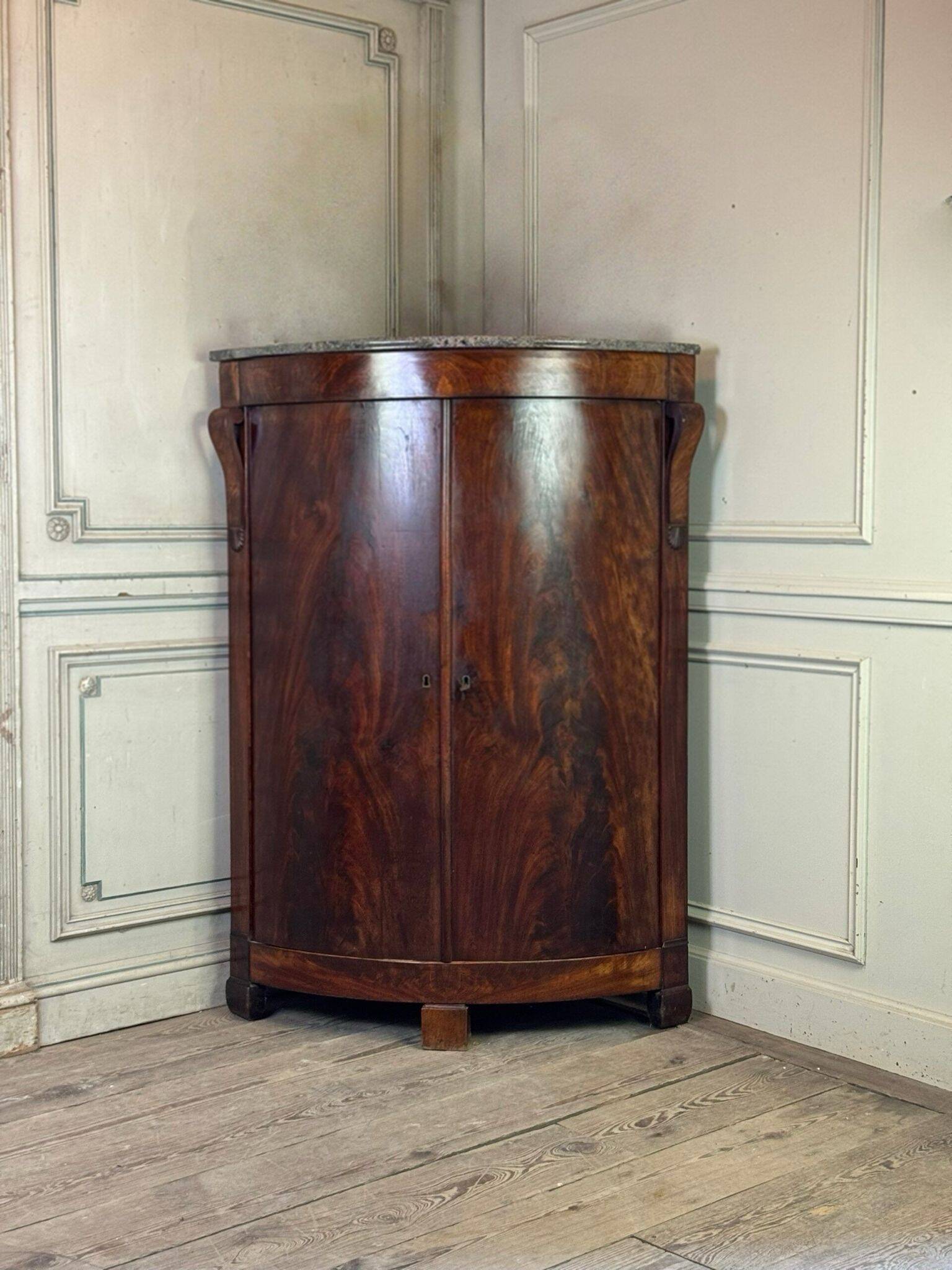 Louis-Philippe Corner Cabinet in Mahogany, 19th Century