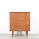 Midcentury Teak And Brass Chest Of Drawers Tallboy. Vintage Modern Retro