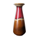 West German ceramic vase, country decoration, brown & red