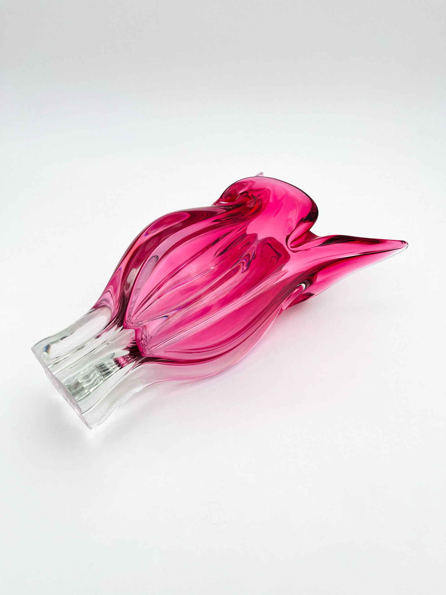 XXL Vase Josef Hospodka Chřibská Bohemian Crystal Rose 60s