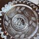 Cut and engraved crystal vase – vintage floral decoration