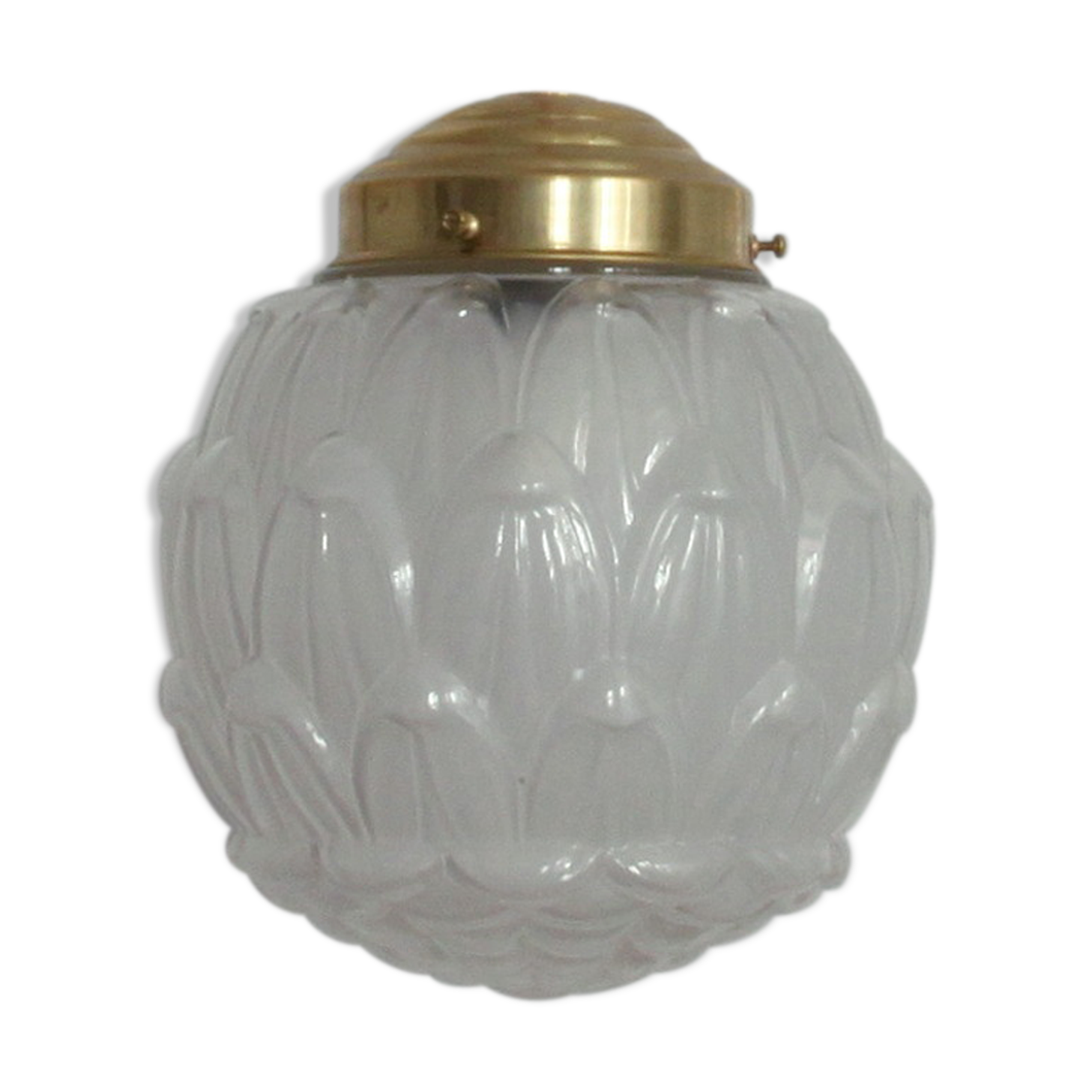 Vintage Lampshade hanging glass globe cast art deco