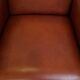 Majestic, luxurious set of 4 cognac-colored cowhide leather Art Deco design armchairs