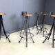 Vintage brutalist wrought iron bar stools, 1960s - set of 6