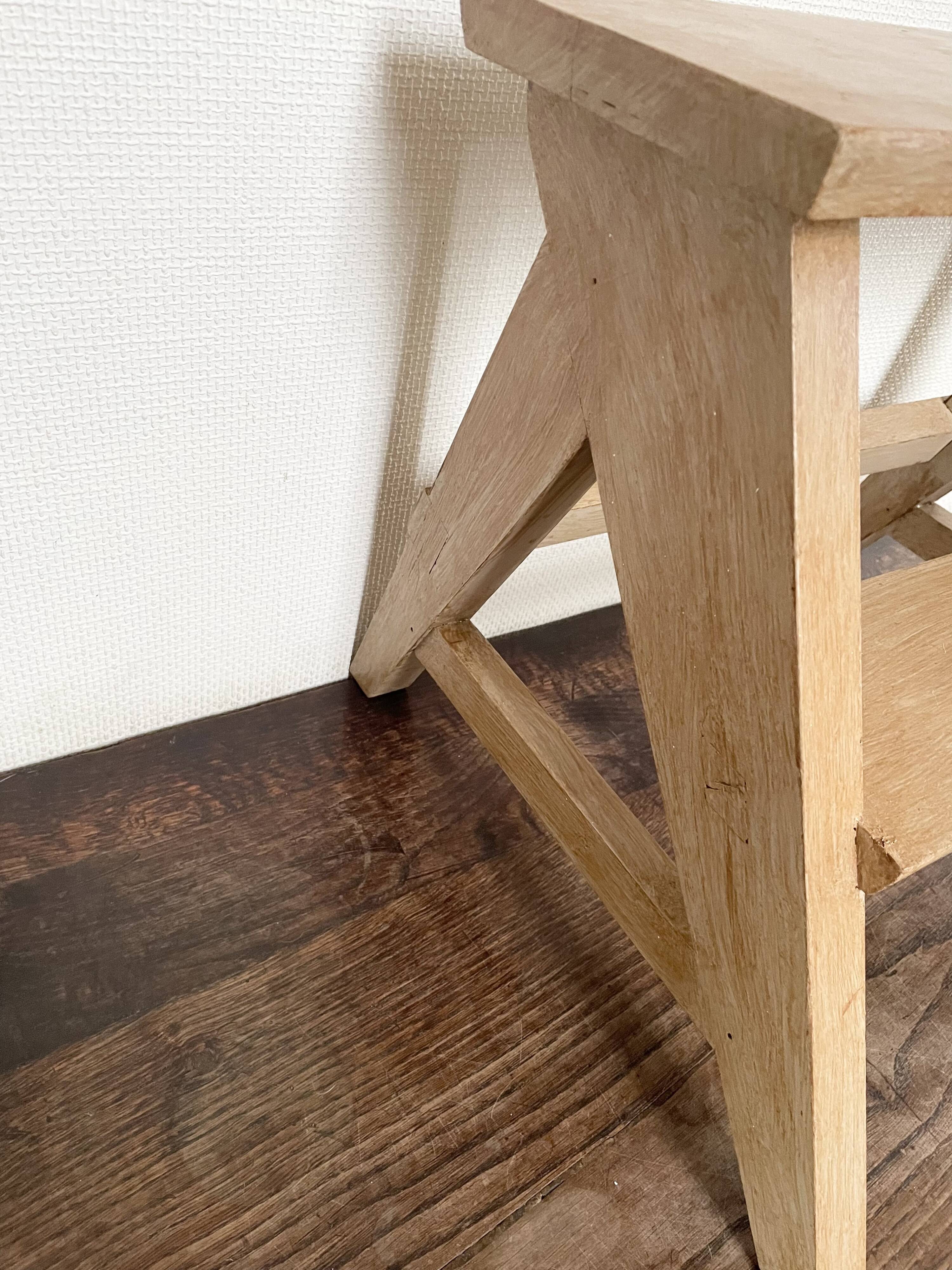Weathered wooden step stool