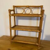 Rattan and bamboo shelf