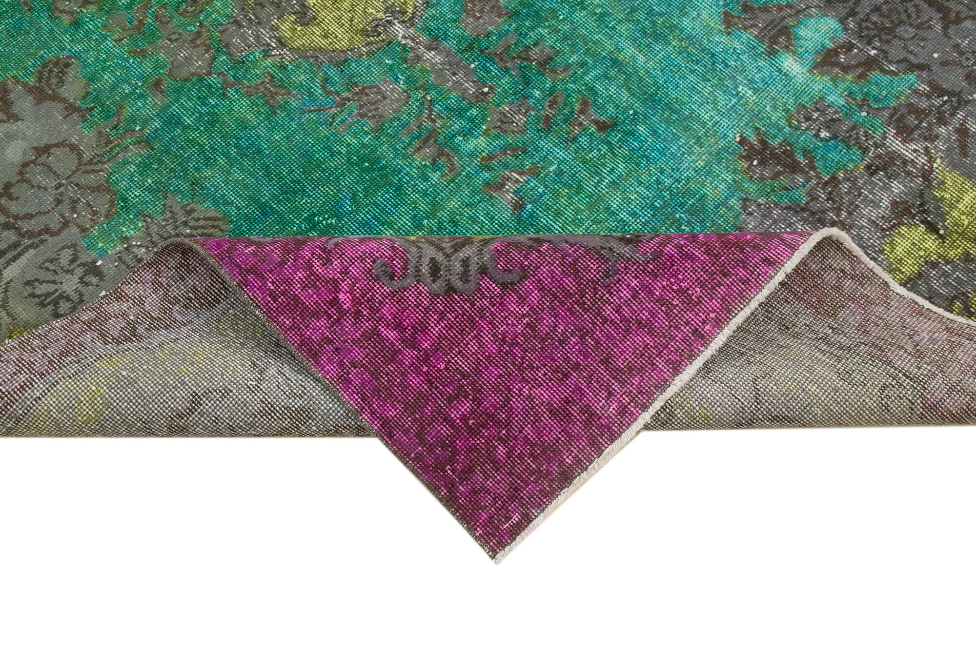 Hand-knotted oriental 1980s 171 cm x 307 cm green carpet