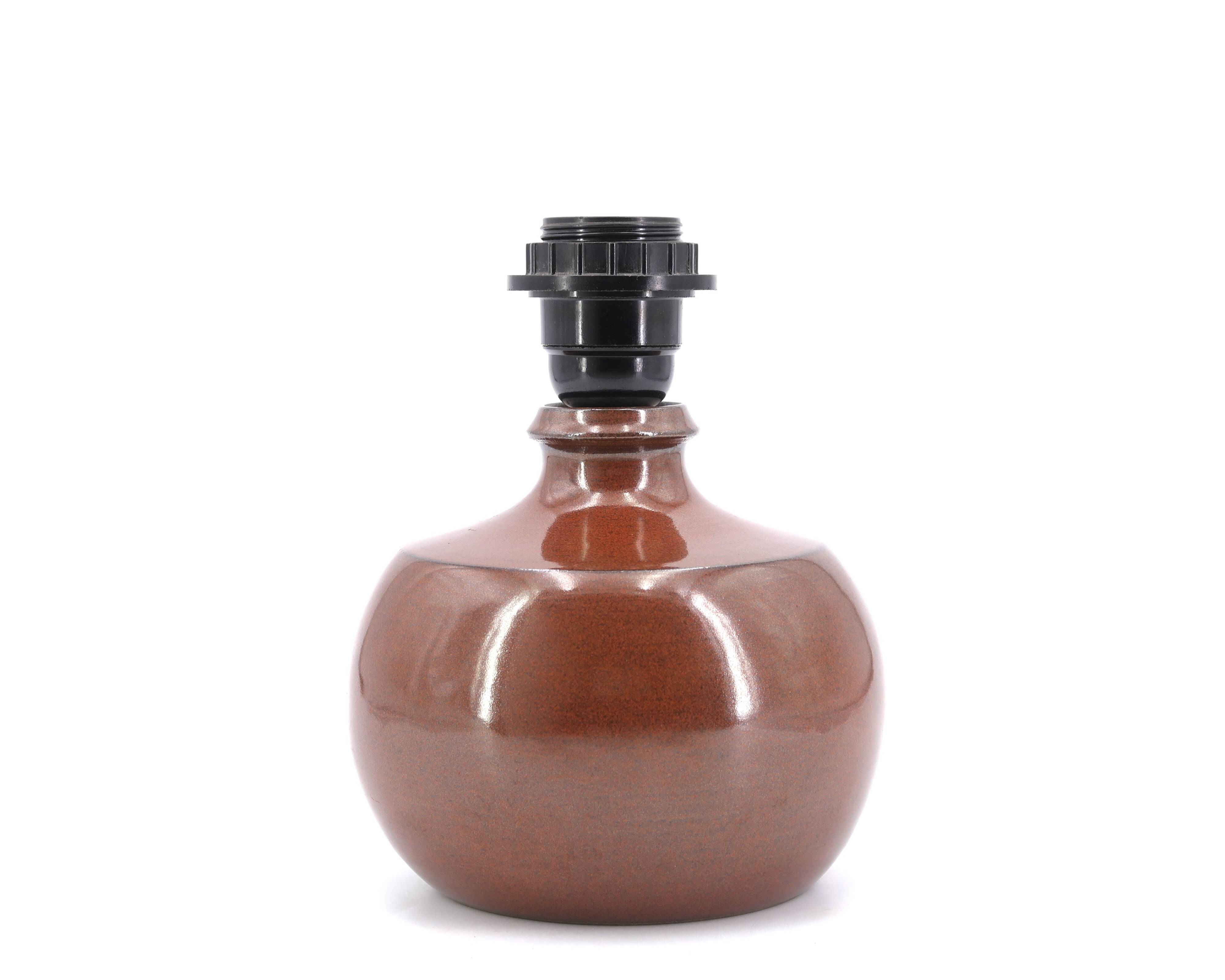 Burgundy brown ceramic lamp Sncf Mardandises