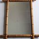 Antique mirror in turned wood, light bamboo style, late 19th century, 62 x 46 cm